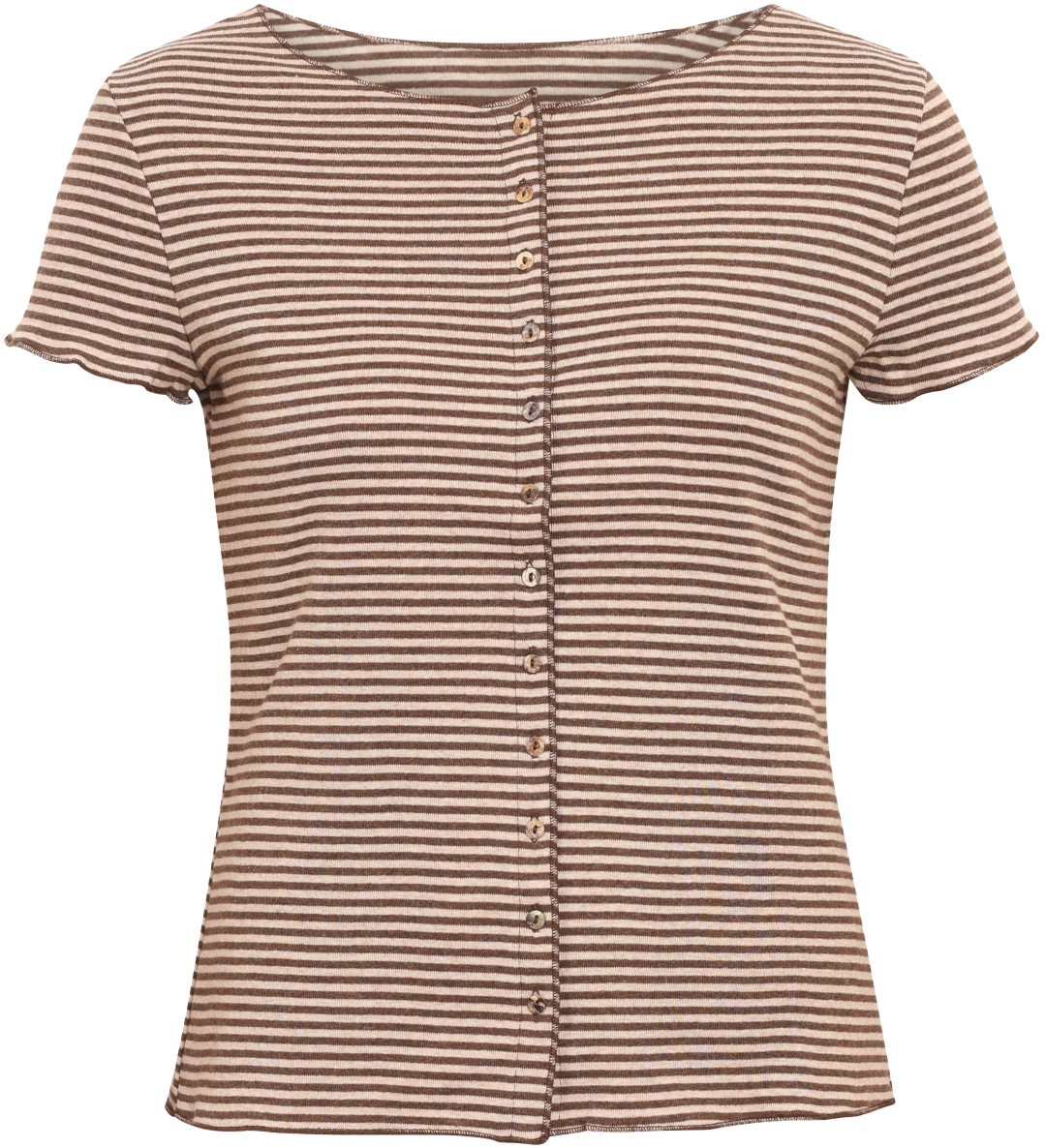 Button shirt s/s stripes organic cotton